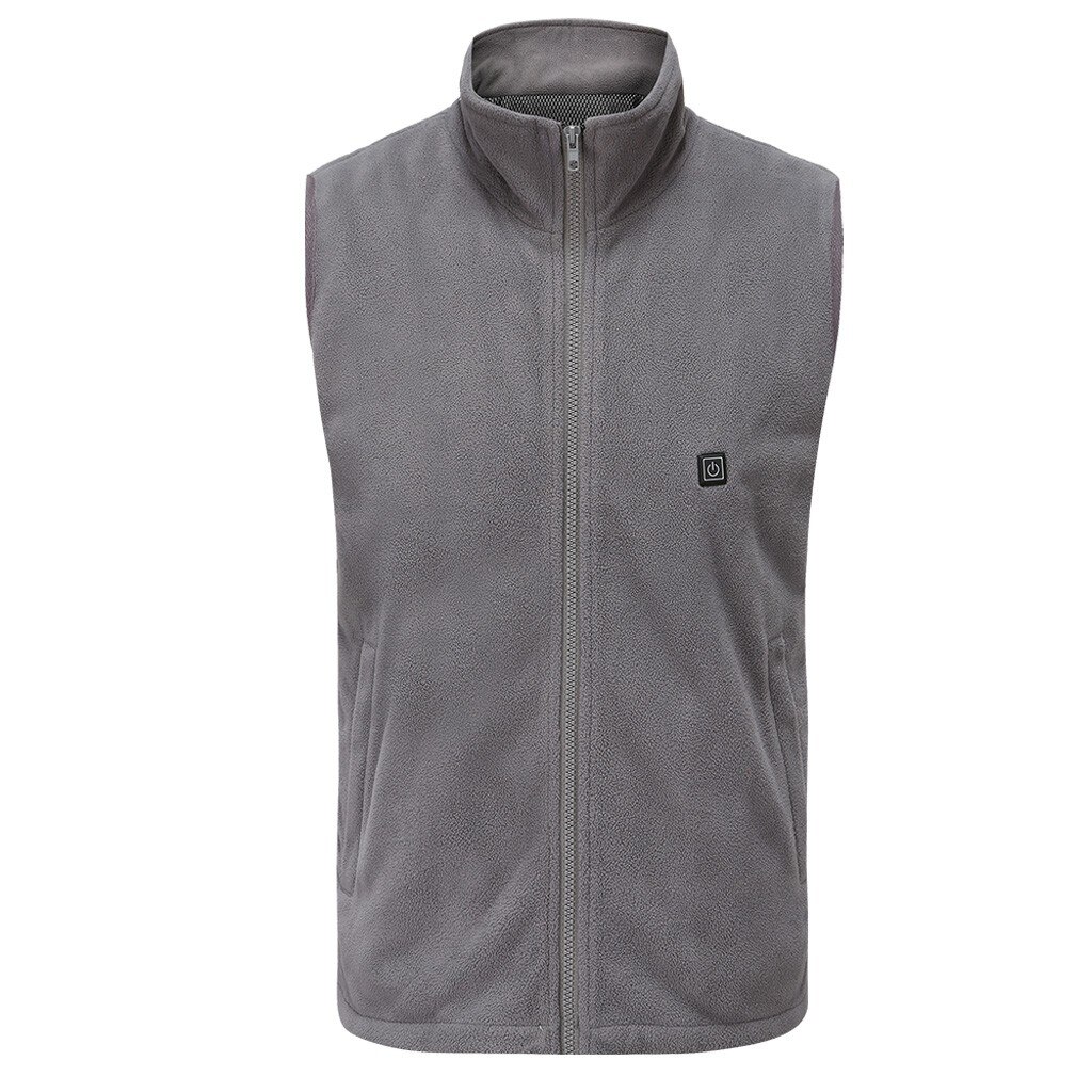 Winter Frauen Männer Weste Smart USB Zurück Elektrische Heizung Jacken Anzug Warme Unten Sleeveless Weste Jacken Männer Frauen Weste veste homme: Gray  / M