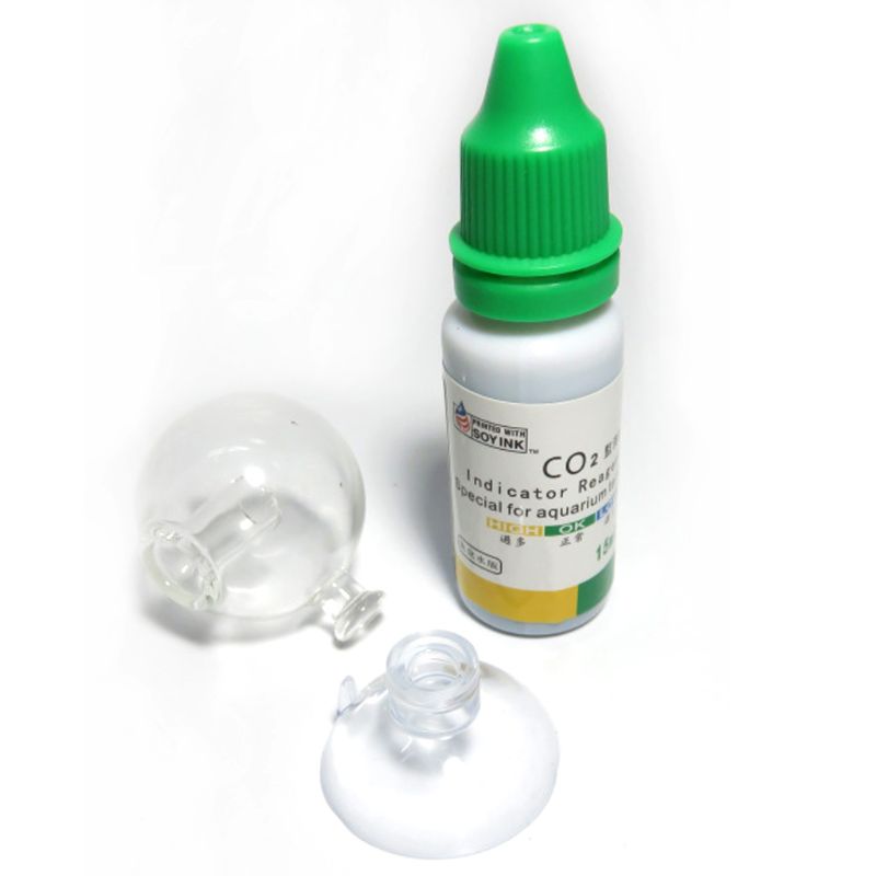 1Set CO2 tonto tipo Checker bola redonda CO2 de vidrio Monitor para acuario