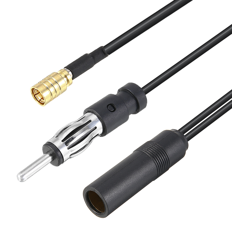 FM/AM DAB+Antenna Splitter Adapter Cable SMB DIN Converter DAB Car Radio FM AM Lead Splitter Active Plug Adapters