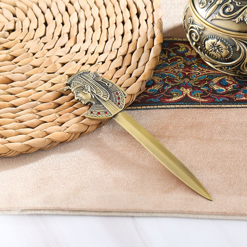 Creativo retrò piramide egizia faraone coltello antico bronzo in lega di zinco tagliacarte coltello di carta busta apri posta coltello: bronzo regina