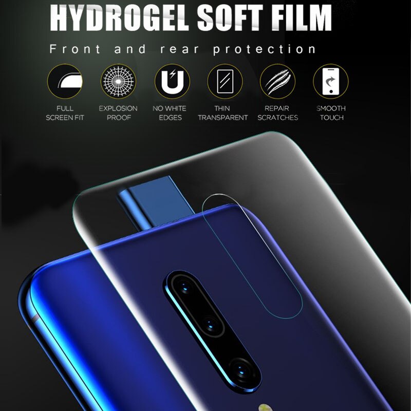 Film Hydrogel arrière pour Oneplus 7 7T Pro 6 6T protecteur d'écran à couverture complète pour One Plus 6 7 7T Pro Film souple Transparent pas en verre