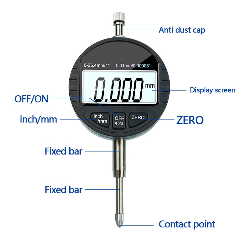 Xcan digital mikrometer 0-12.7mm/0-25.4mm 0.001mm 0.00005 "elektronisk mikrometer mätverktyg för mätare