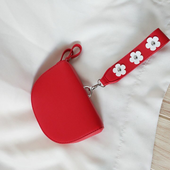 2020 damska lato nowa prosta moda torebka sprzęgła kwiat bransoletka torebka osobowość mini torba Crossbody impreza gabinet codziennie: Czerwony