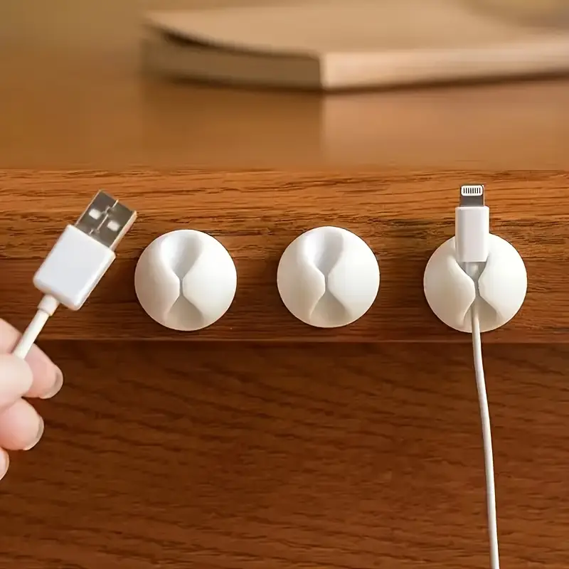 Clips para cables de pared de escritorio, gestión de cables, organizadores de cables autoadhesivos, abrazadera de soporte para Cables de auriculares de red USB, 5/20 piezas