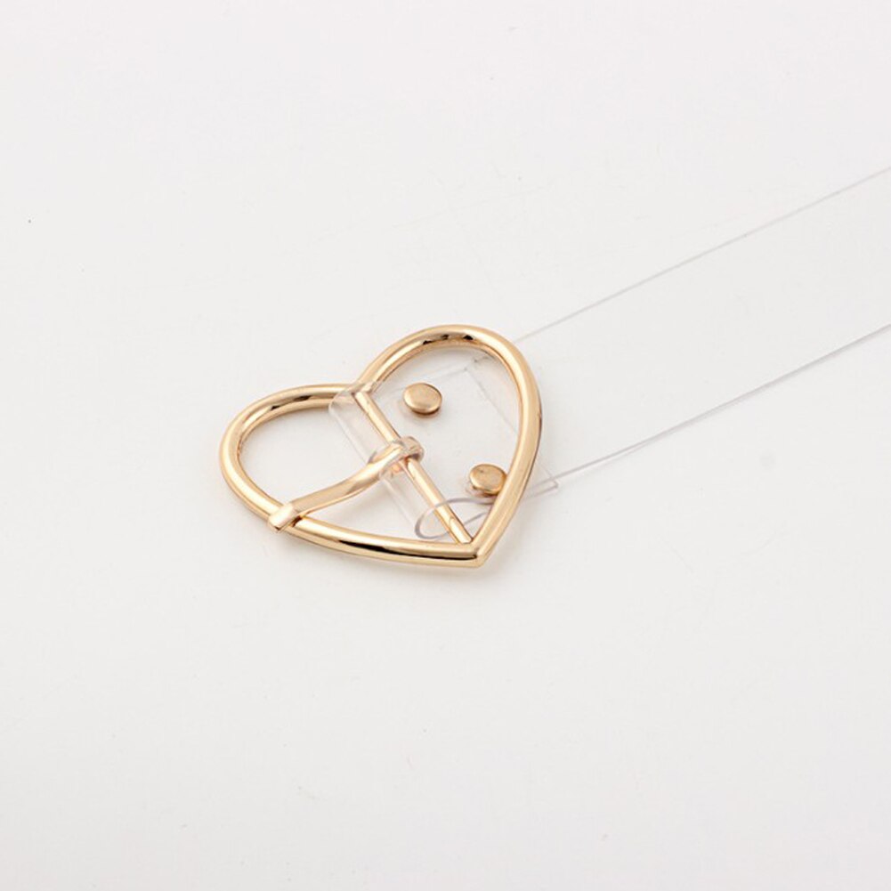 Clear Heart Belt Women Simple Plastic PVC Transparent Dress Belts For Jeans Metal Pin Buckle Trouser Waistband: 9