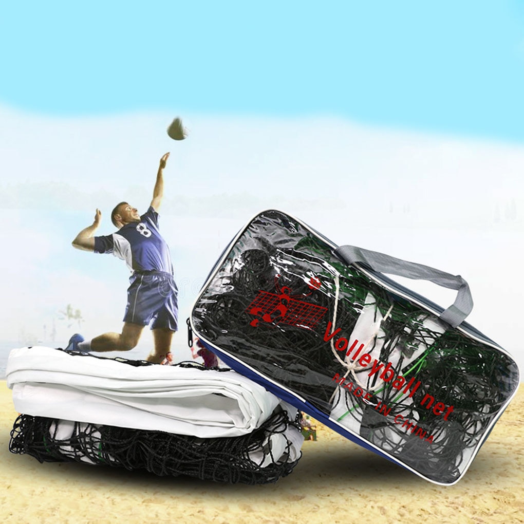 Portable Volleyball Net Indoor Outdoor Beach Volleyball Training Practise PE Net with Storage Bag