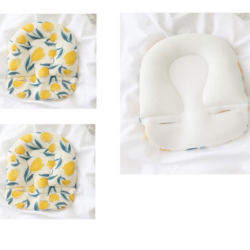 Baby baby barnevogn klapvogn bilsæde pude puder babyer hoved hals beskyttelse puder krop støtte pad mat positioner: Blomst gul