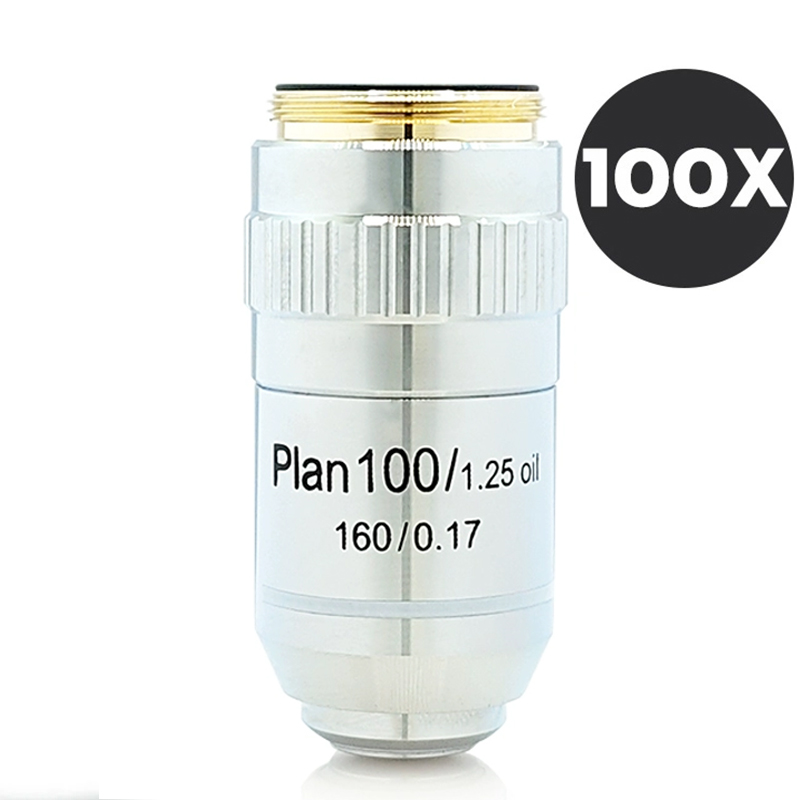 Microscope Plan Achromatic Objective Lens 4X 10X 20X 40X 100X Biological Metallurgical Microscope Objectives 20.2 RMS Thread: grey
