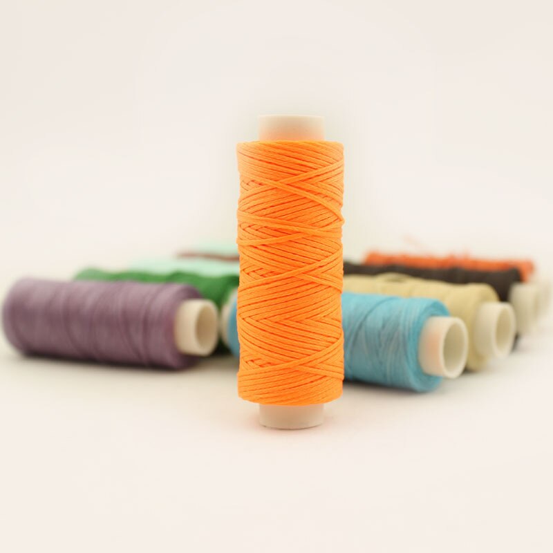 10Pcs 0.8MM 15MM Flat Waxed Sewing Line Thickness Waxed Thread For Leather Waxed Cord For Leather Craft Hand Stitching Thread
