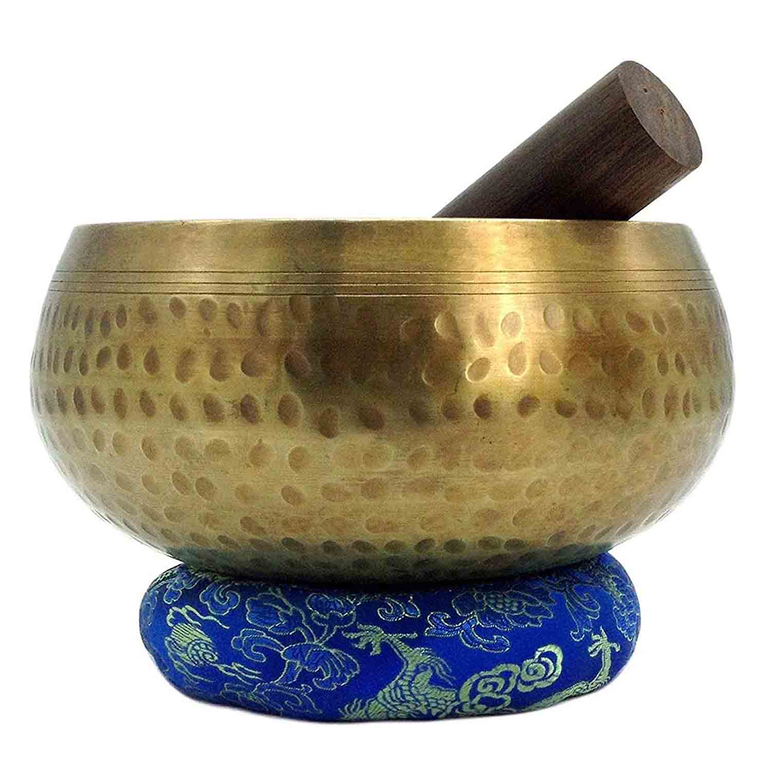 Himalayan Hand Hammered Singing Bowl Sound Healing Music Chanting Yoga Meditation Tibetan Bowl set with Mallet Cushion