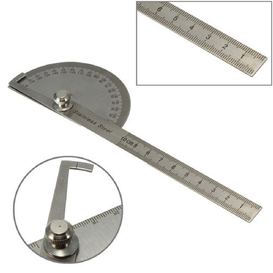 Digital Ruler Stainless Steel Round Head 180 degree Protractor Angle Finder Rotary Measuring Ruler Machinist Tool Craftsman