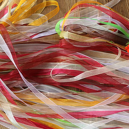 Mix Willekeurige levering 50 yards 2 cm-4 cm mooie zijden Organza Bruiloft Decoratie lint ambachten verpakking riem: 1cm Mix Random 50Y