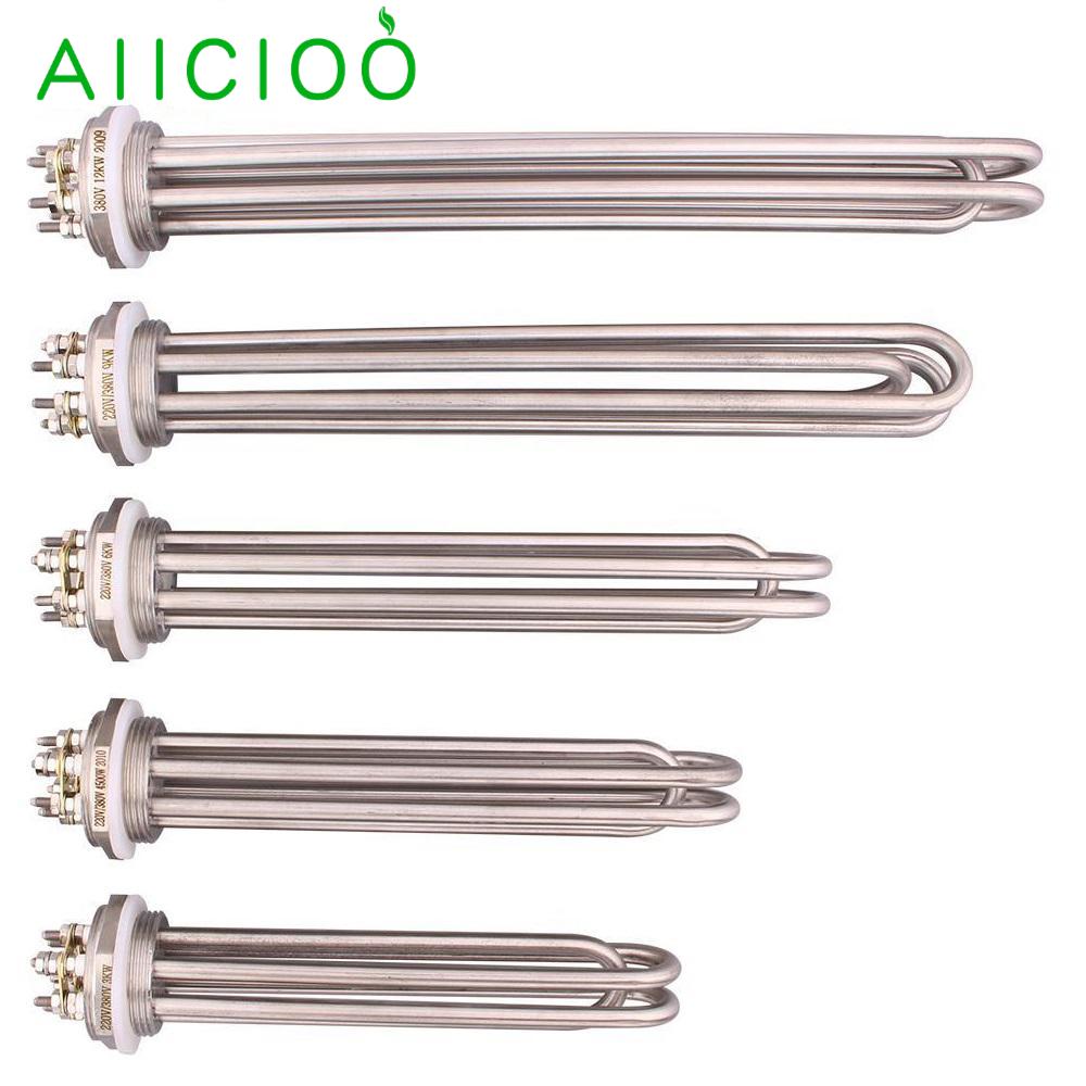 Aiicioo 1.5 "Bsp Draad Verwarming Pijp Elektrische Kachel Verwarming Element Voor Vloeibare DN40 47Mm 220V/380V 3KW 4.5KW 6KW 9kw 12KW
