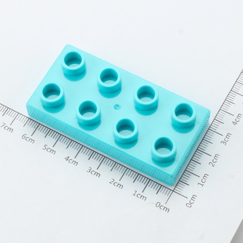 12pcs DIY MOC Large Building Block Bricks Thin 2X4 Bricks Big Size Assembled Accessories Bulk Part Enlighten Brick Children Toys: water blue 12pcs