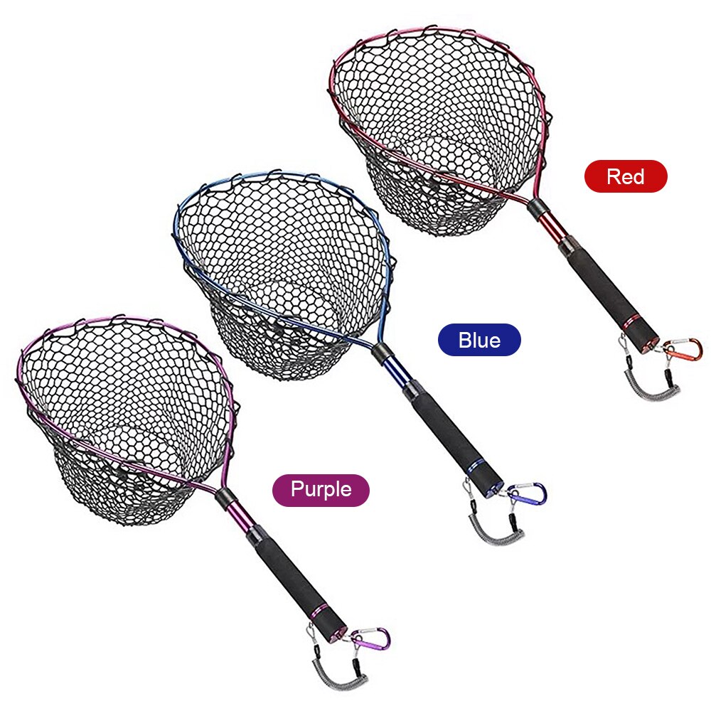 Visnet Met Vissen Lanyard Vis Schepnet Met Telescopische Handvat Voor Vis Springende Vrijgeven Karper Visnet Accessoire