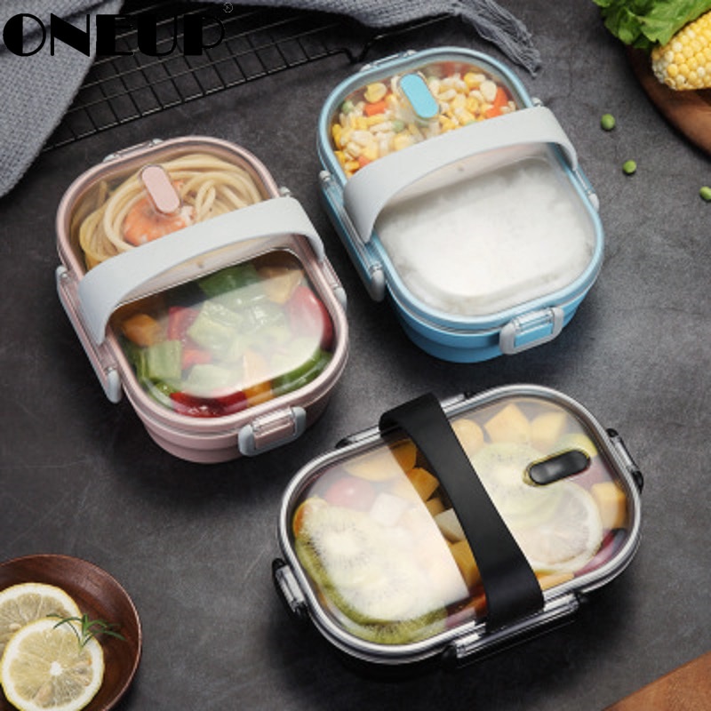 ONEUP Roestvrij Staal Draagbare Student Geïsoleerde Lunchbox Voor Kinderen Keuken Accessoires Lekvrije Voedsel Container Picknick School