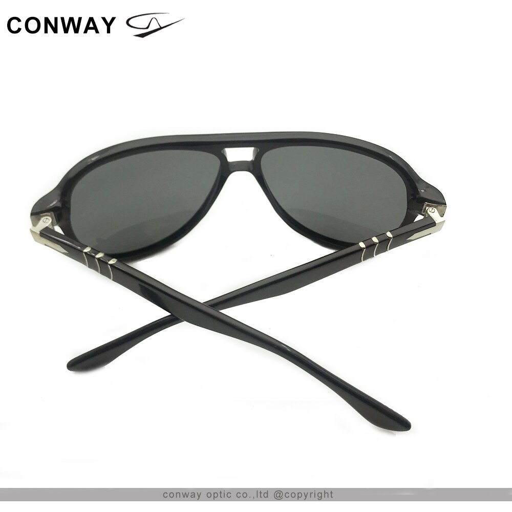 Conway mænd polaroid solbriller pilot stil kørebriller anti glare personlige solbriller mærke acetat stel uv blok