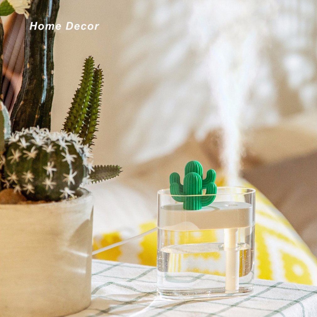 Cactus Usb Humidifier Mini Air Humidifier With Colorful Led Light Essential Oil Diffuser Home Office