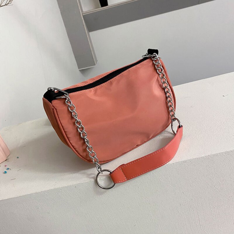 Casual Waterproof Nylon Shoulder Bags for Women Solid Color Large Capacity Handbag Crossbody Hobo Messenger Bag Purse