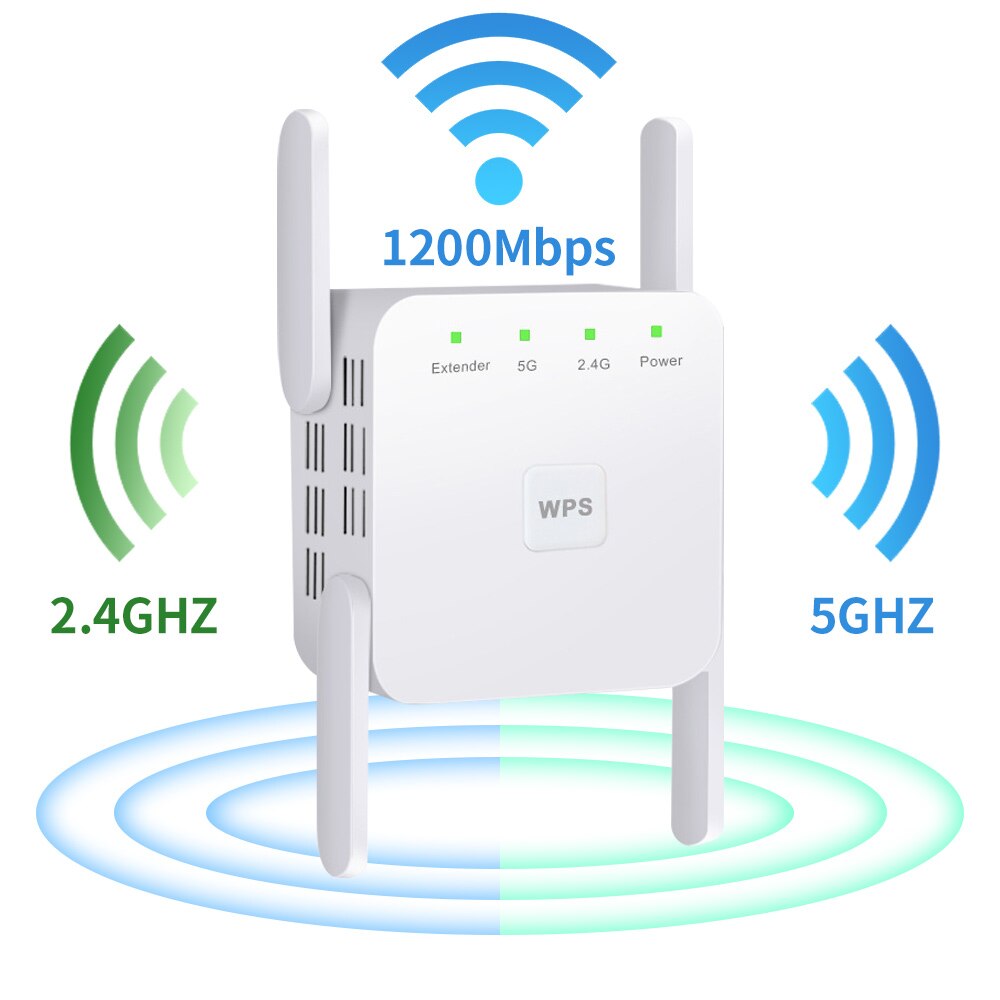 2.4G 5Ghz Draadloze Wifi Repeater Wi-fi Versterker 300M 1200 Mbps Wifi Booster Router 5G Wifi lange Range Extender Access Point