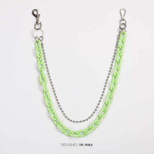 Porte-clés hip-hop Punk, grand anneau, pantalon Rock Punk, Hipster, pour Jeans, accessoires Kpop, CL151: Two Green