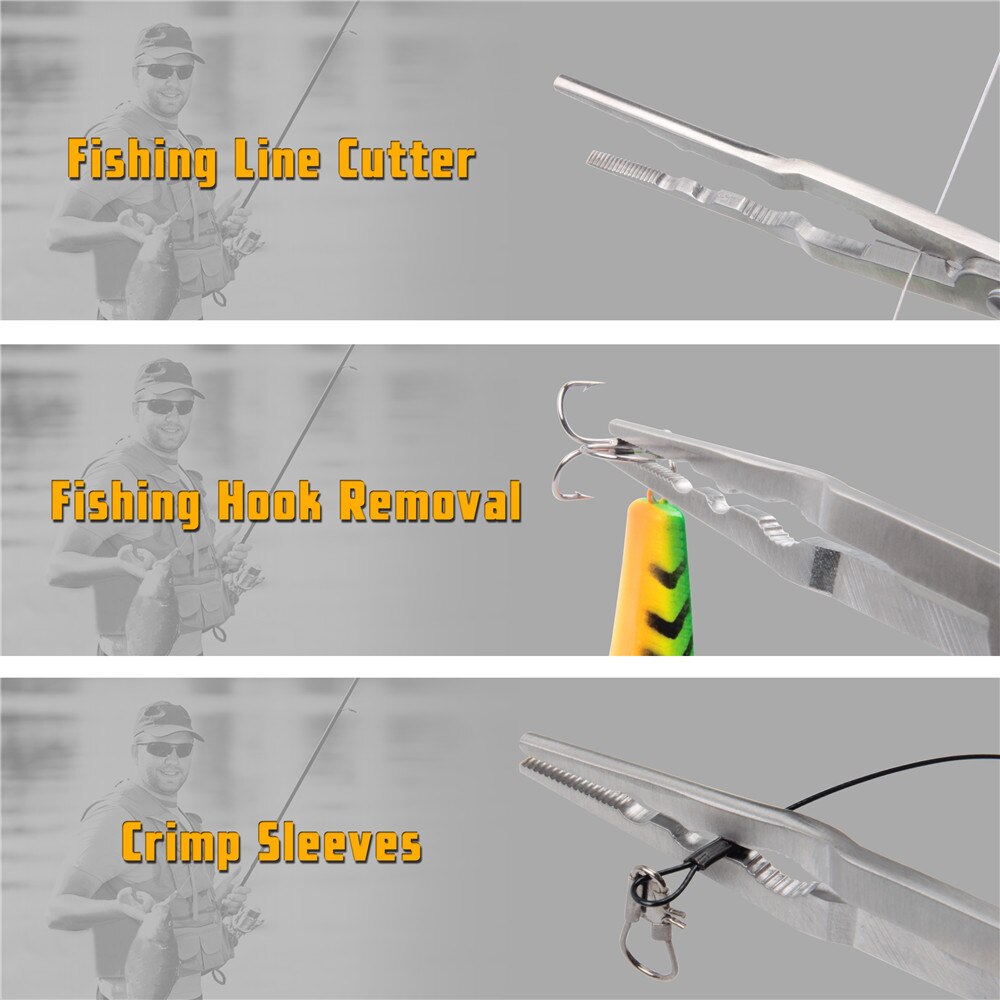 Multifunktion rostfritt stål fiske tång aluminium rör bärbar krok ut extractor fisk använder sax krok extractor tackle kit