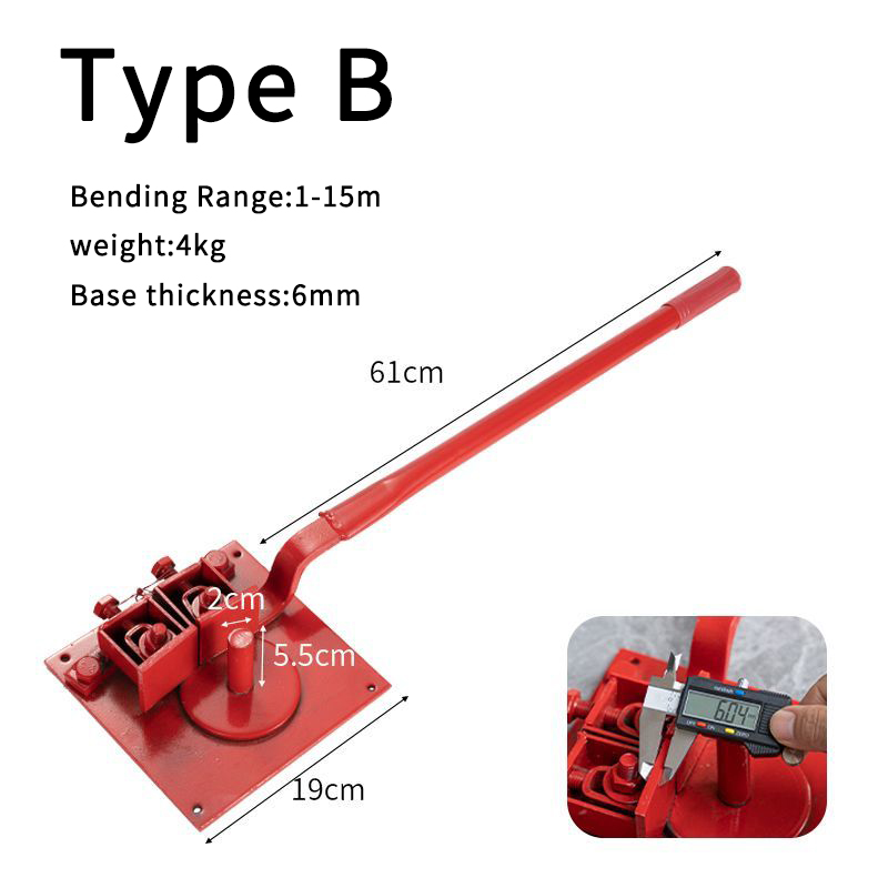 Steel Bar Bender Manual Rebar Bender Portable Manual Rebar Bending Machine Hand-held Folding Tools 1-20mm Construction Bender: Silver