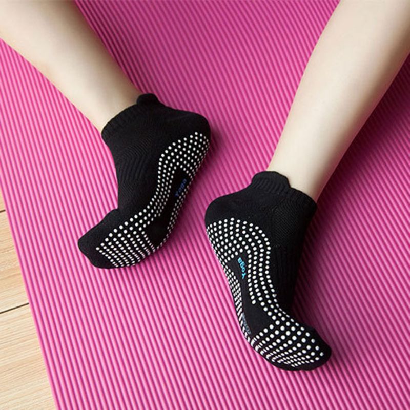 Halkfria yogastrumpor i bomull med grepp för kvinnor andas pilates fitnessstrumpor hem sovrum vardagsrum strumpor