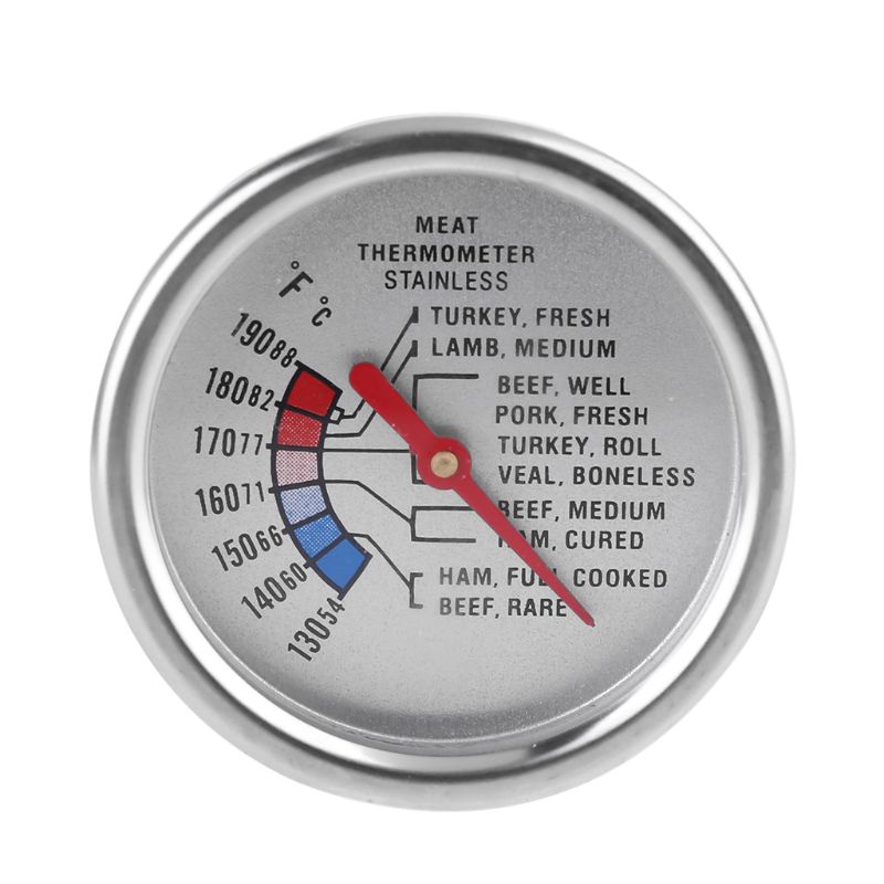 Roestvrij Voedsel Analoge Vlees Thermometer Keuken Koken Oven Bbq Rundvlees Varkensvlees Turkije Steak Temperatuur Probe C/F