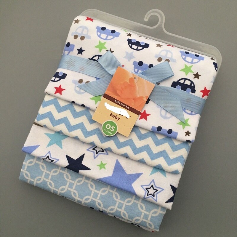 4 stuks Baby Beddengoed Set Leuke Printing Crib Sheet Multi-Functionele Baby deken katoen inbakeren Kids Lakens Wieg enkele Lakens: 8