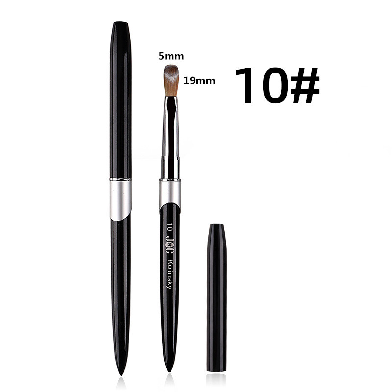 1PC Pędzel do paznokci akrylowych Kolinsky Sable Pędzel do akrylu UV Gel Carving Pen Brush Liquid Powder DIY Nail Drawing: Ciemnoszary