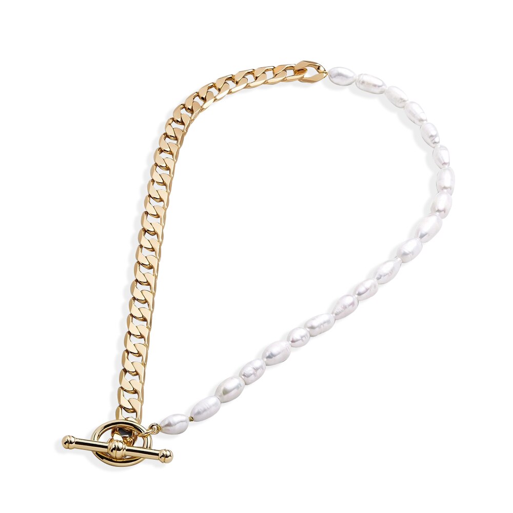 Doppel Schicht Lange Verknüpfung Kette Perle Anhänger Halskette Gemischt Verbunden Kreis Lasso Halsband Halskette für Frauen Hochzeit Schmuck: 1