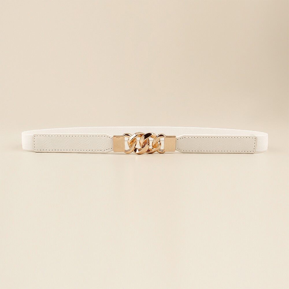 Dames Elastische Dunne Riem Taille Afdichting Met Jurk Trui Jas Veelzijdige Decoratieve Ins Riem Gm002: WHITE