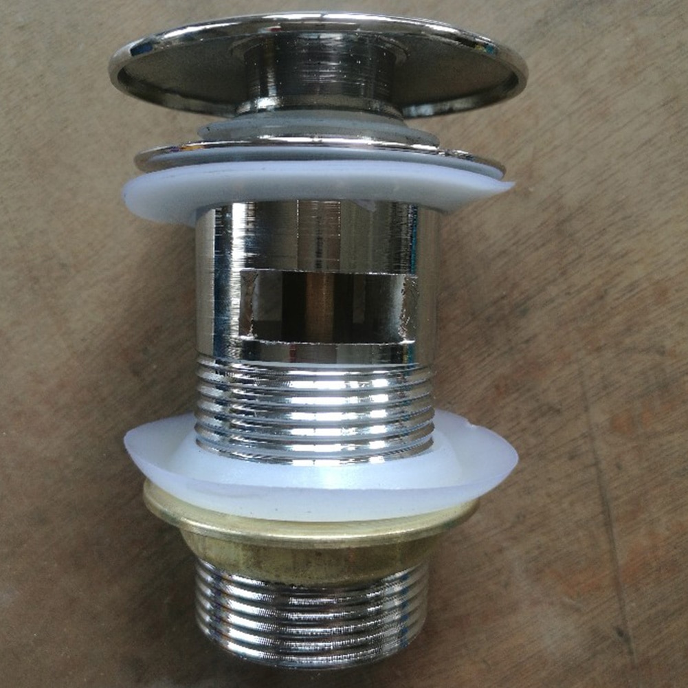 1 Pcs Zinklegering Klik Ingelaste Basin Sink Tap Afvoer Bad Overloop Gat Push Button Pop Up Klak Afval Plug