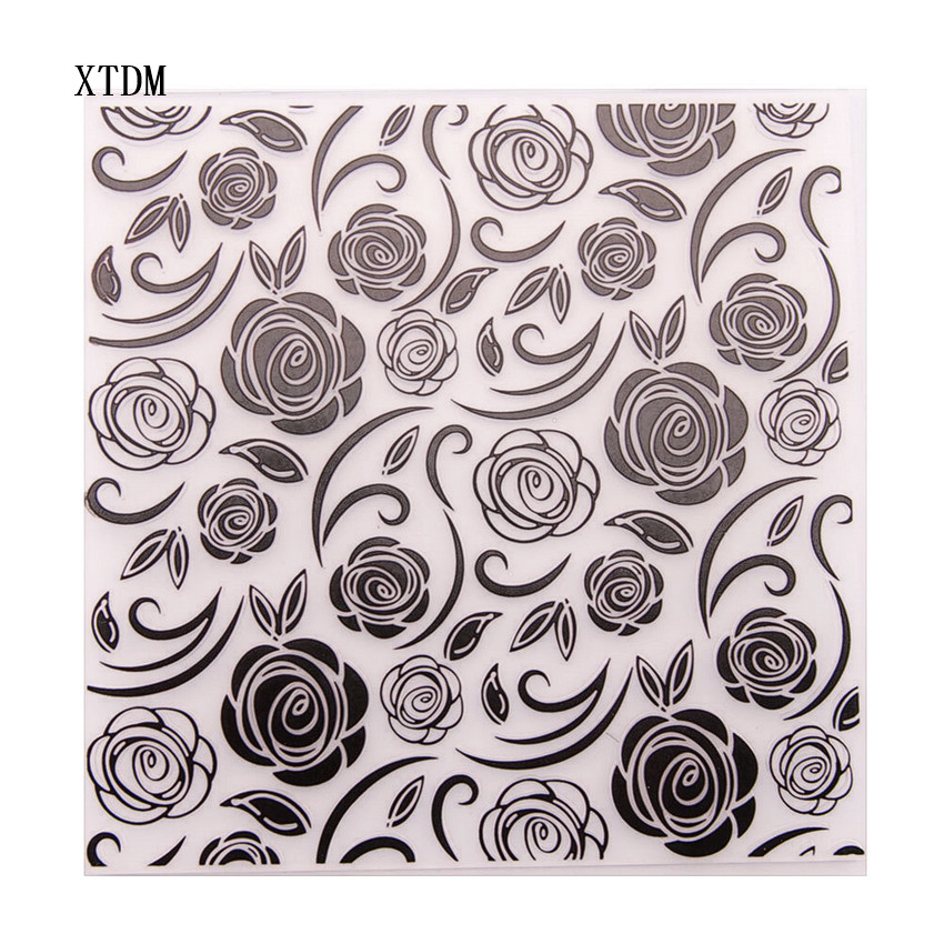 Easter plastic Rose flower template craft card making paper card album wedding decoration Embossing folders