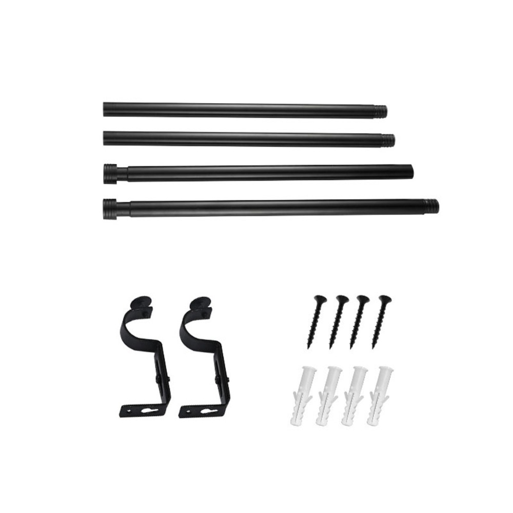 Stable Adjustable Curtain Rod Set Thread Thicken Curtain Rail Carbon Steel Black Drapery Curtain Telescopic Rod Cafe: Bronze
