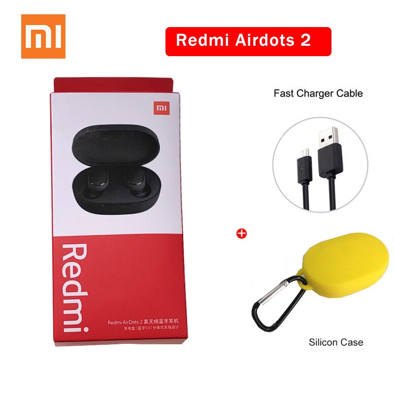 Xiaomi Redmi AirDots 2 TWS Bluetooth 5.0 Noise Reduction with Mic AI Control Redmi AirDots S True Wireless Headset: Airdots 2 yellow usb