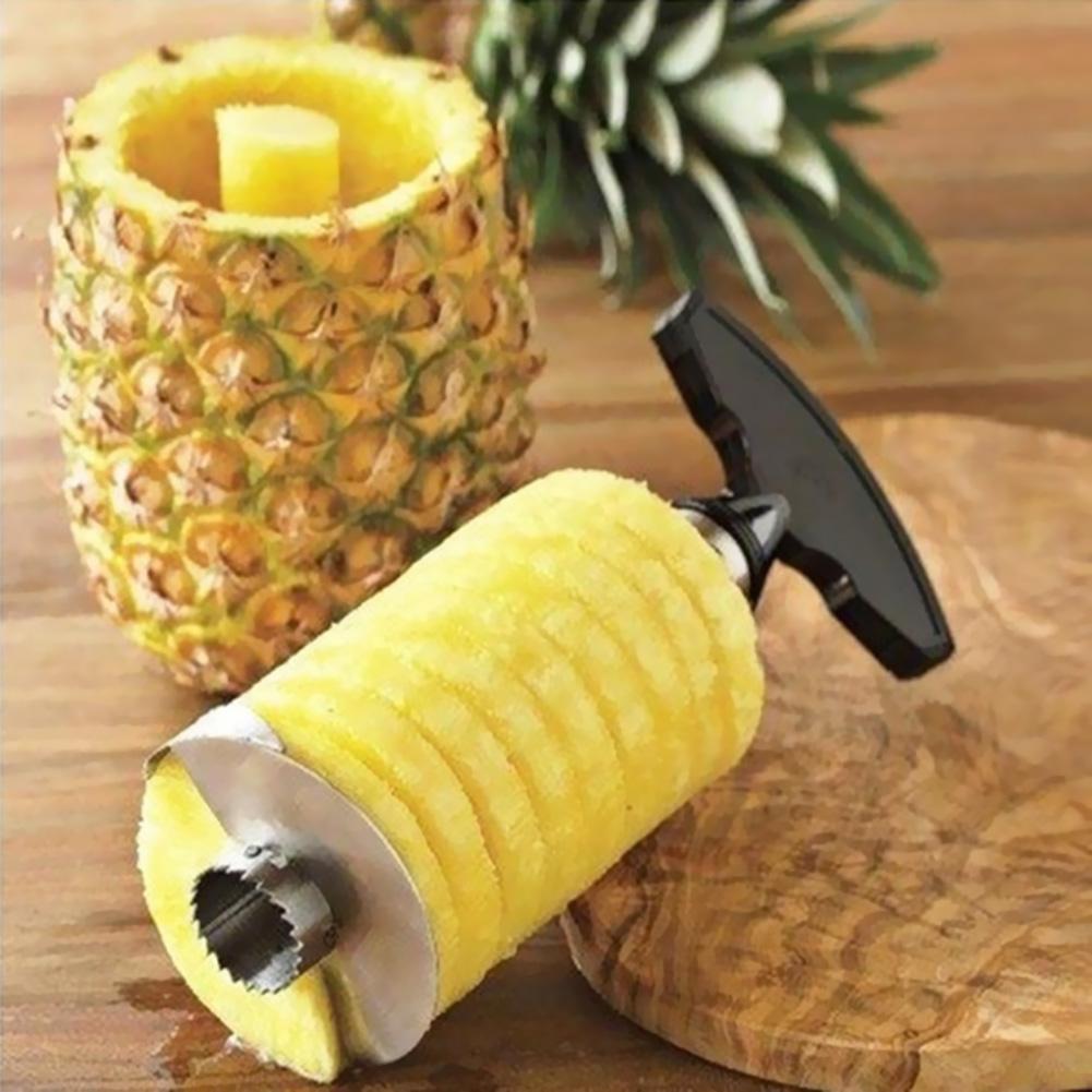 Roestvrijstalen fruit- en ananassnijder, dunschiller, groentesnijder, keukengadget, ananassnijder, roestvrijstalen schil