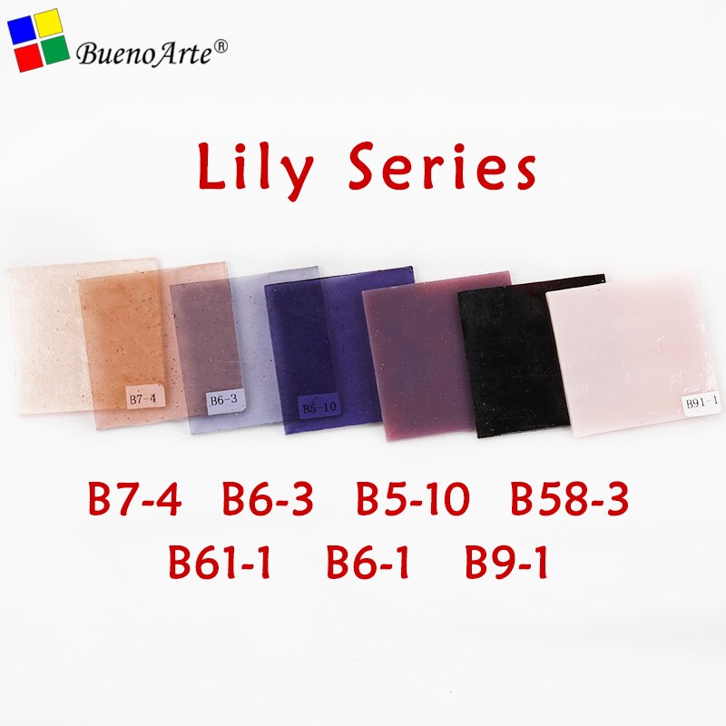 COE 85 Fusible Glass Pack Fusing Glass Transparent mixed colour Artisanal production melt handmade Melting Glass: Lily Series / 10CM*10CM