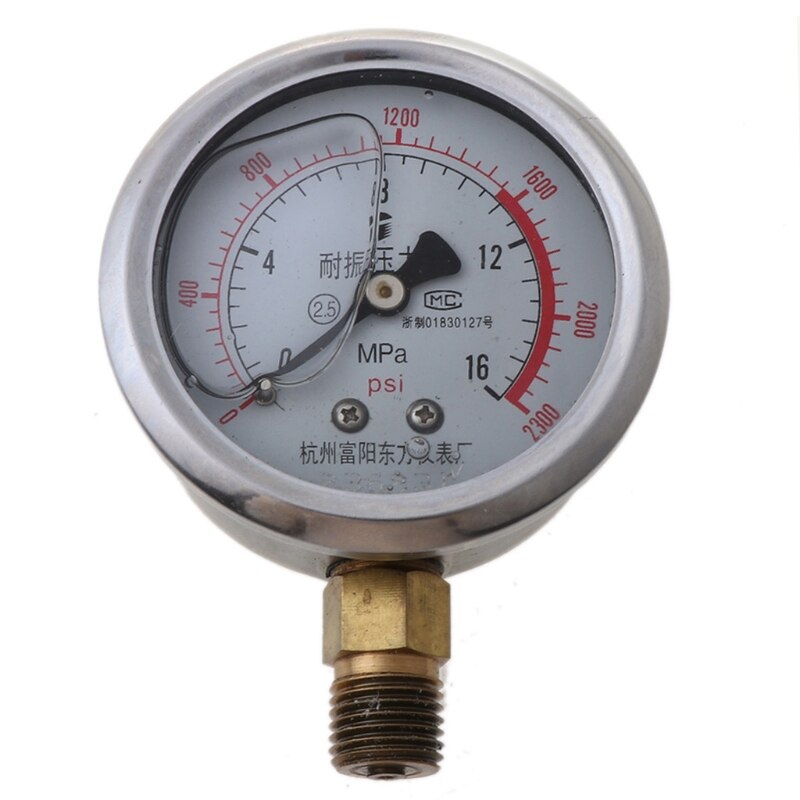 0-60MPa Radial Iron Manometer High Accuracy Air Oil Water Hydraulic Pressure