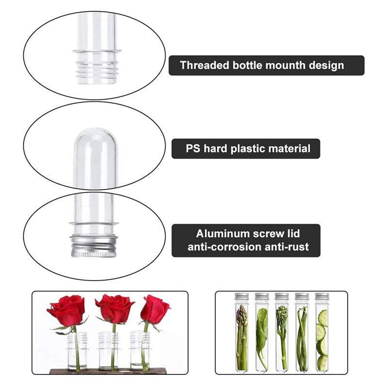 30 PCS Test Tubes 45Ml Plastic Test Tubes Single Test Tubes with Lids Sample Storage Tube Transparent Tubes Set
