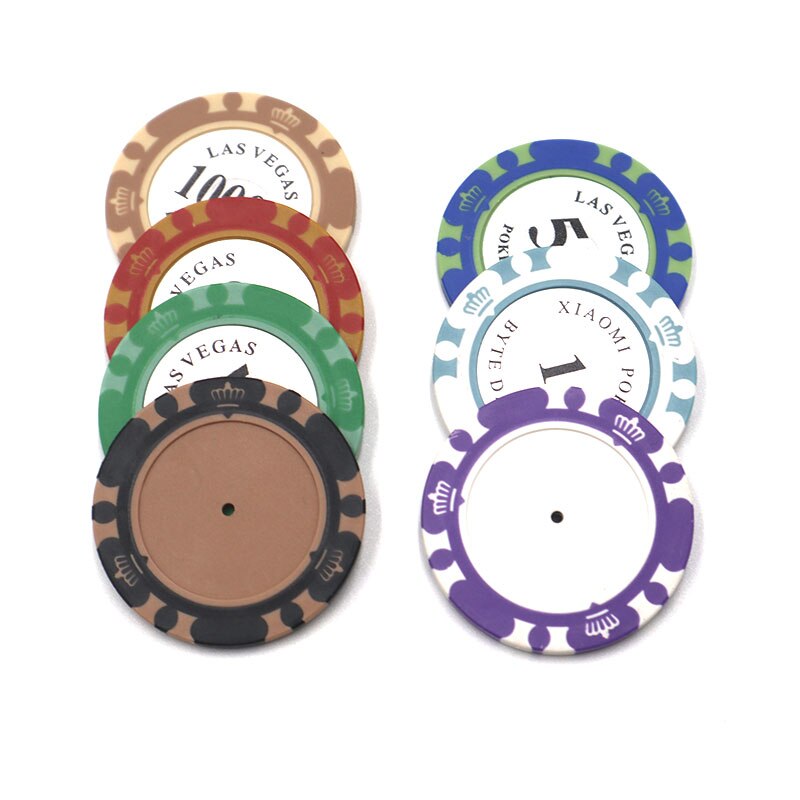 1pc moniväristä 14g kasinon baccarat kruunu monte carlo clay pokerisirun sisämetalli ja koristetarra