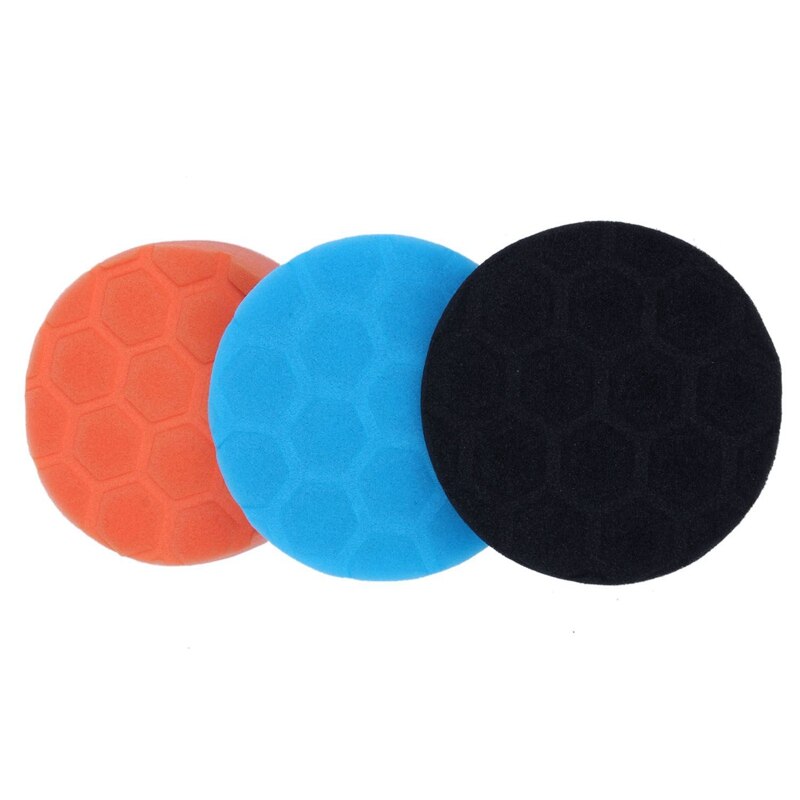 6 Pcs Hex-Logic Buff Buffering Polishing Pad Kit for Auto Car Polisher 3 Inch & 4 Inch