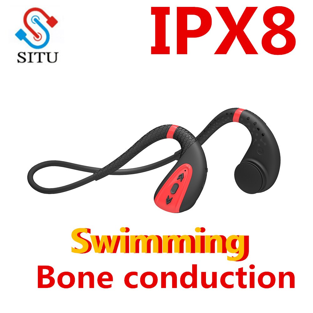 Casque à conduction osseuse sans fil Bluetooth IPX8 lecteur MP3 Natation  étanche avec micro
