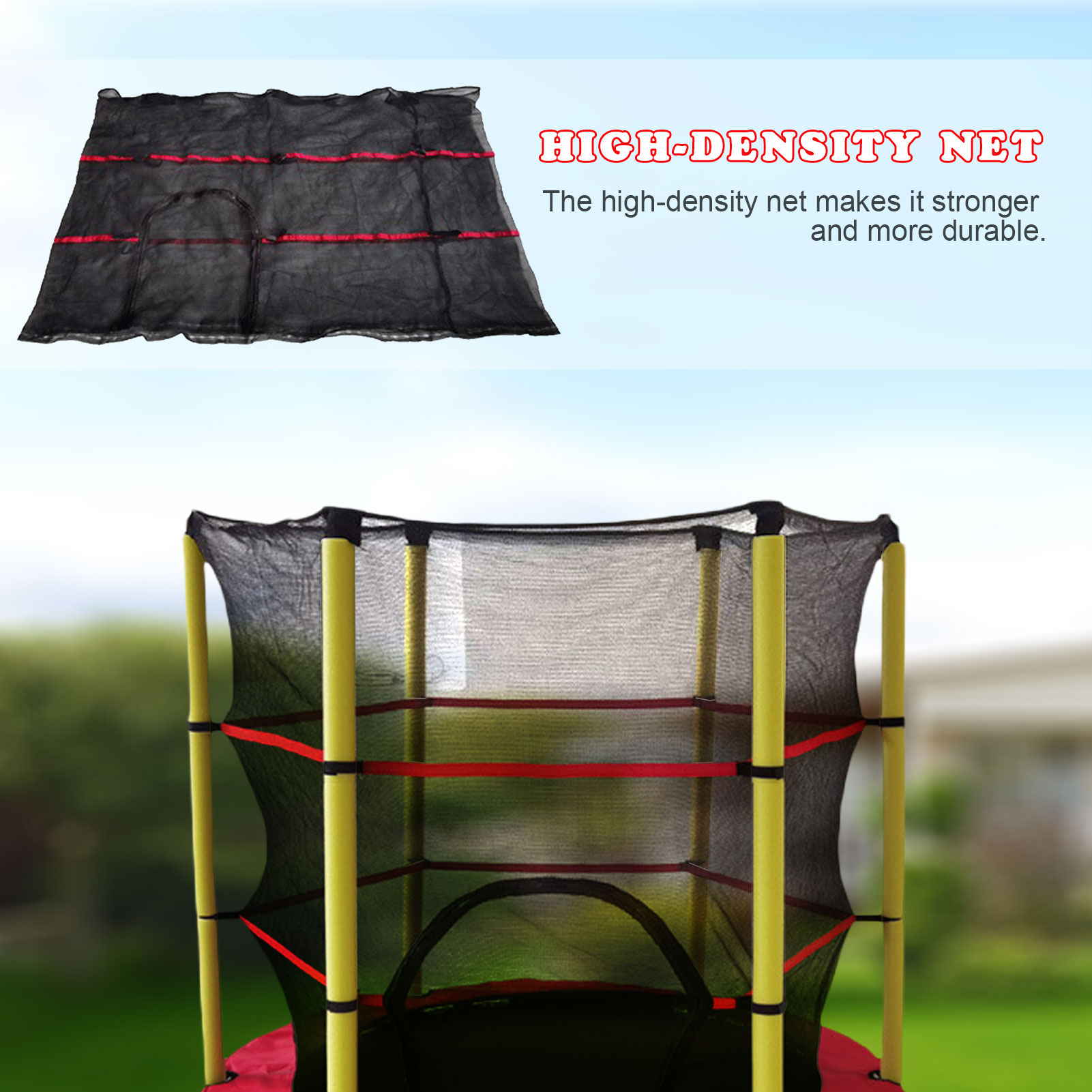 55 In Trampoline Security Net Trampoline Enclosure Net Polyethylene Safe Jumping Pad Protective Fence For Kids Beneficial