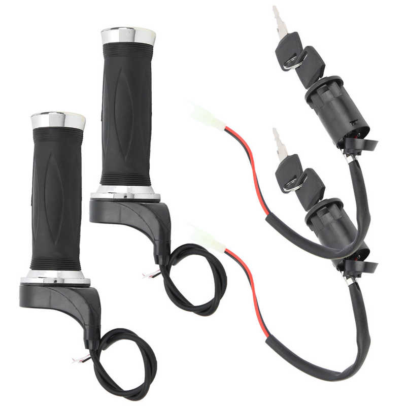Ignition Switch Short‑Wire Throttle Grip Universal Ignition Switch Lock Key for Electric Bicycle Motocycle Throttle Handle