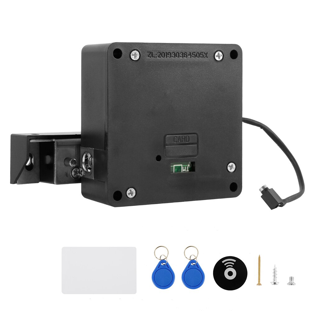 Electronic RFID Cabinet Lock No Hole Easy Installation Furniture Locker Wardrobe Shoe Cabinet Drawer Door Lock With 2 Cards: Default Title