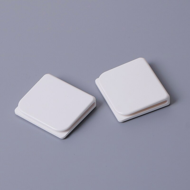 2 stuks witte zelfklevende douchegordijnklemmen met u-vorm, vaste clip voor huishoudelijk gebruik in de badkamer