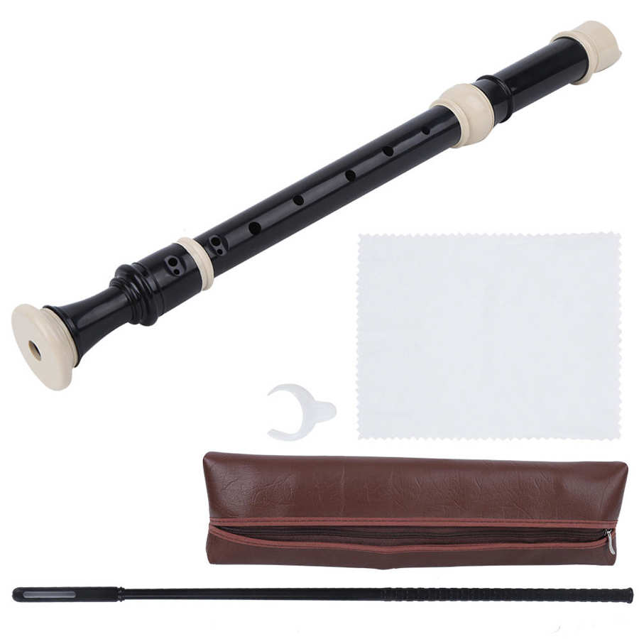 Alto Recorder 8 Hole F Key Resin Alto Recorder 3-Piece German/Baroque Fingering Wind Instrument with Cleaning Kit and Carry Bag: British B
