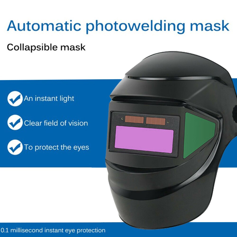 Auto Darkening Welding Helmet 28x20x18cm PE Solar Powered Self Dimming Welding Mask For MMA MIG Soldering Goggles